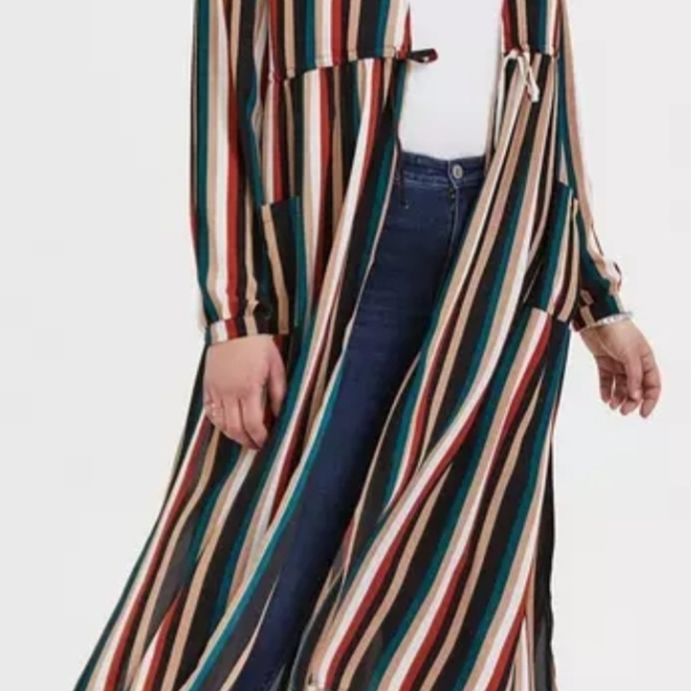 Striped Multicolor Kimono Dress